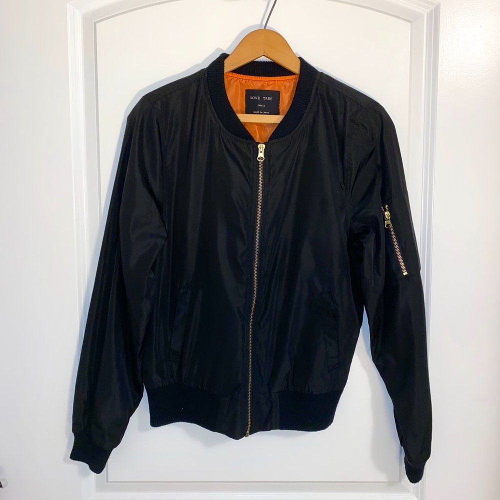 Black Water Resistant Classic Bomber Jacket